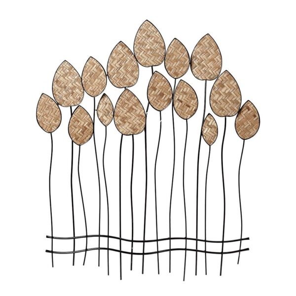 διακοσμητικο-τοιχου-μεταλλικο-μπεζ-με-φυλλα-απο-ψαθα-66χ78εκ