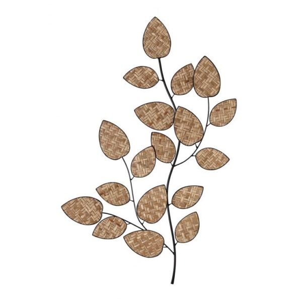 διακοσμητικο-τοιχου-μεταλλικο-μπεζ-με-φυλλα-απο-ψαθα-66χ90εκ